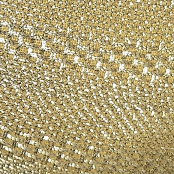 Carlo Rossetti Gold Weave Fabric  Faux Leather Peep Toe Size 7 High Heels - Picture 4 of 8